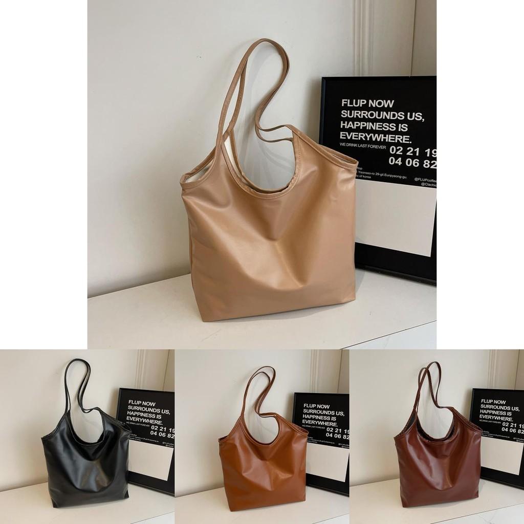 Modern Capacity Large Womens Tote Bag Cozy Pu Handbag Available In Black Brown And Khaki