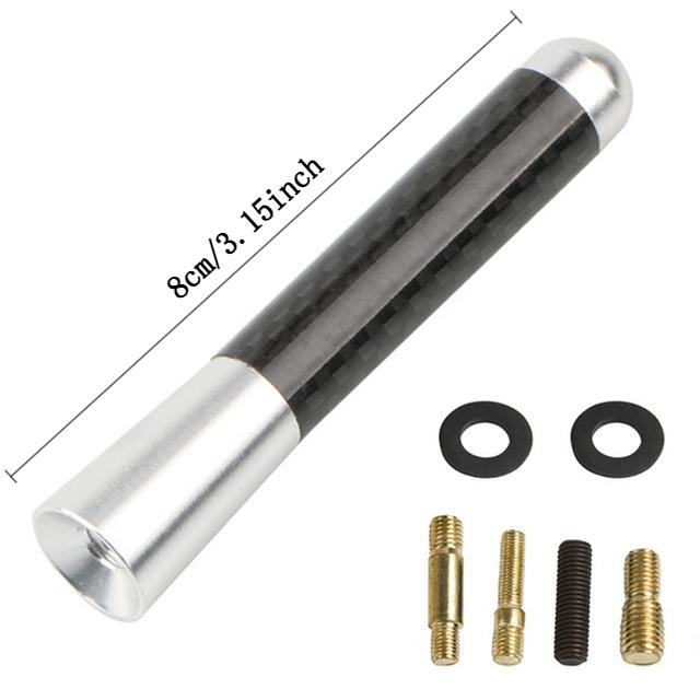 Radio Aerial Antenna Car Roof Antenna Carbon Fiber 3.5/8/12cm Radio FM/AM Metal Receiving Antennas Short Stubby Mast Antenna