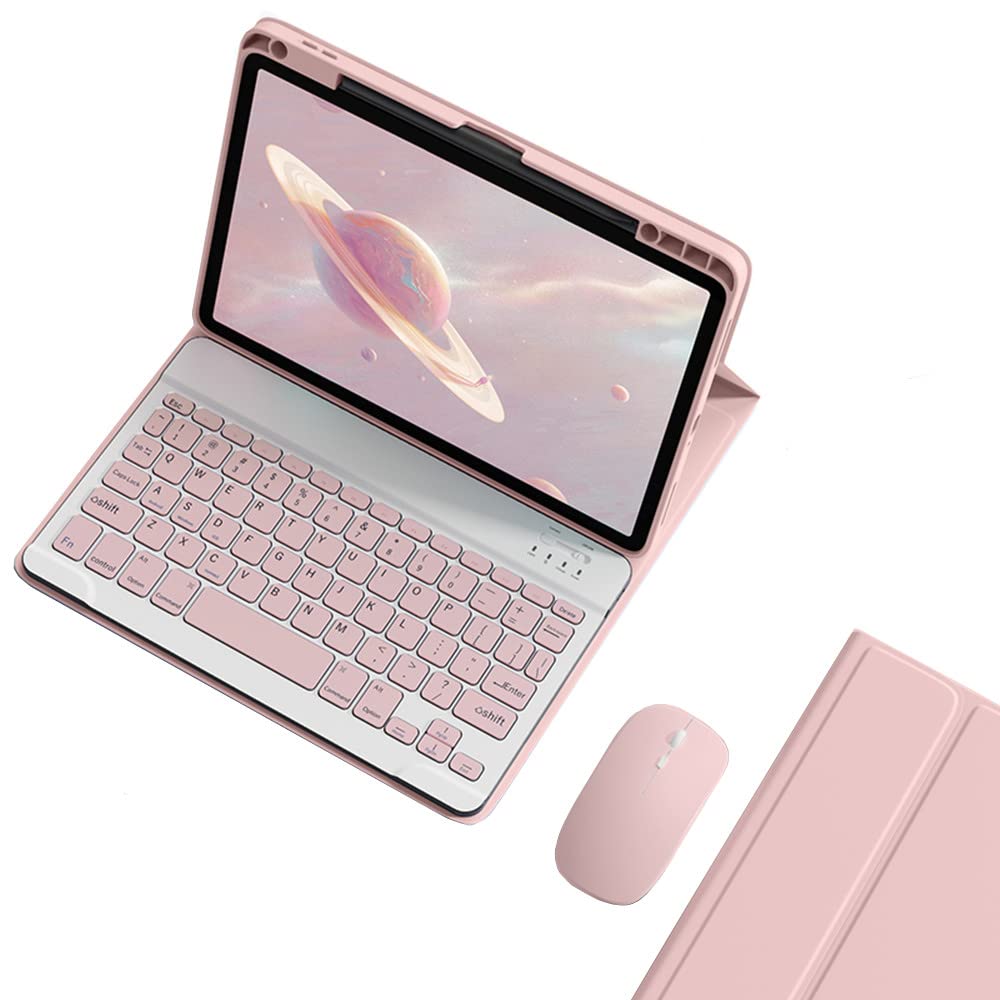 Keyboard Case for iPad Air iPad Air Generation with Mouse and Pencil Compatible with iPad Pro 11 and 1st Magnetic Detachable Keyboard Pink 11-inch