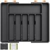 Ware Drawer Organizer Expandable Utensil Tray for Kitchen Adjustable Flatware and Cutlery Holder Black Cutlery Organiser