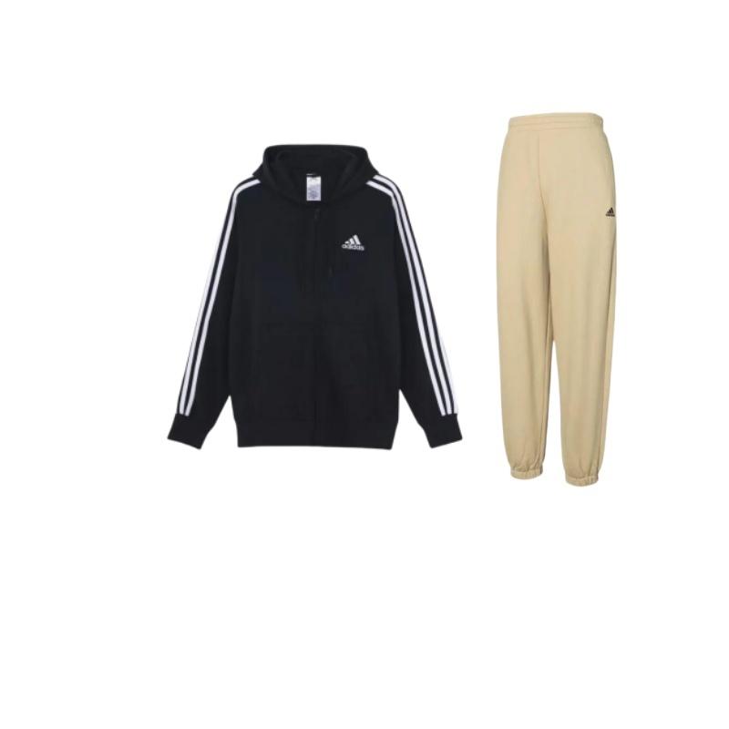 

Куртка Adidas с длинными рукавами, логотипом в виде 3 полосок и брюками с эластичными манжетами, повседневный спортивный комплект унисекс IV7609+GK9032 XL