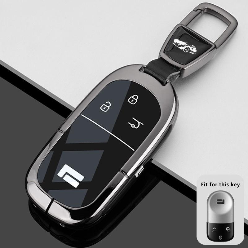 Zinc Alloy Car Key Case for Rox 01 Jishi Polestones Car-Styling Remote Cover Shell Keychain Housing Ring Holder Fob Accessories for ROX 01