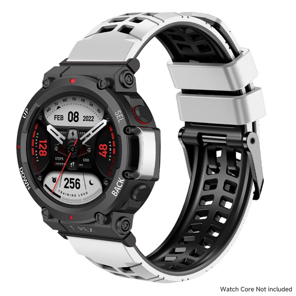 Silicone Sport Band For Amazfit T-rex 3/2/1 Two Tone Adjustable Strap For T-rex Pro/Ultra/2ultra Smartwatch Breathable Bracelet