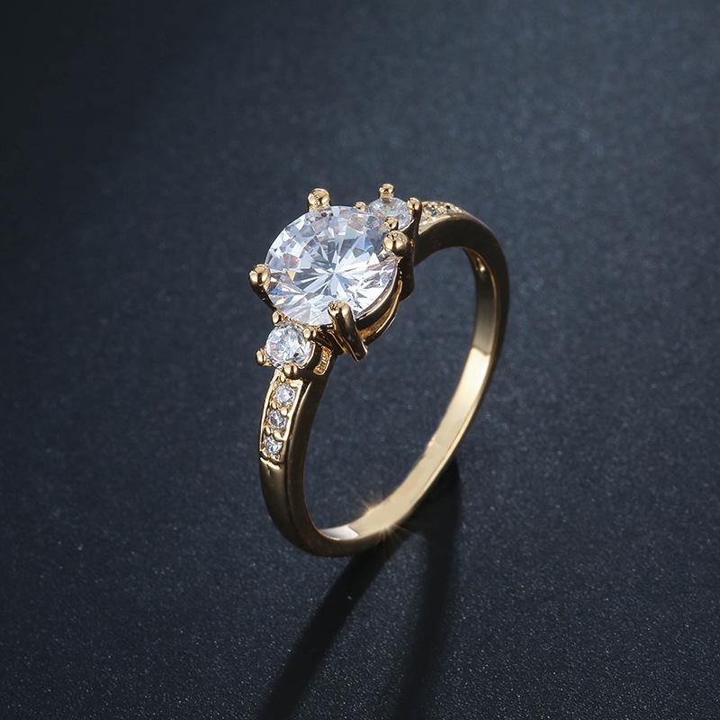 Natural Diamond Engagement Ring Classic Six Prong Setting Solitaire Proposal Ring For Women Luxury Wedding Band Jewelry Gift