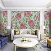 HaoHome Pink Rose Self Adhesive Wallpaper Removable  Floral Peel and Stick Wallpaper Furniture Home Decorative Wall Covering Rol