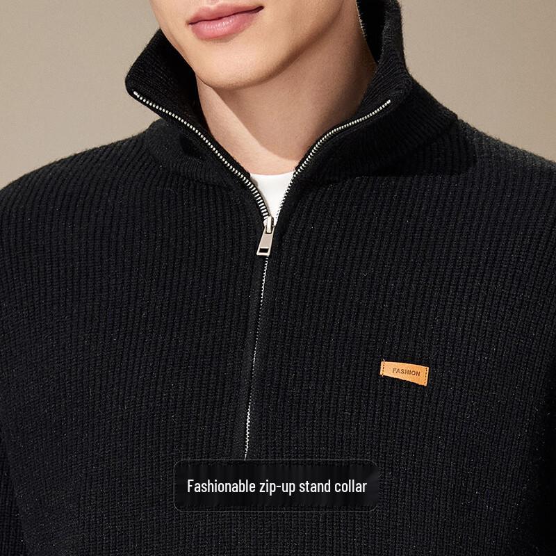 Antonio Men's Heavyweight Stand Collar Zip Sweater