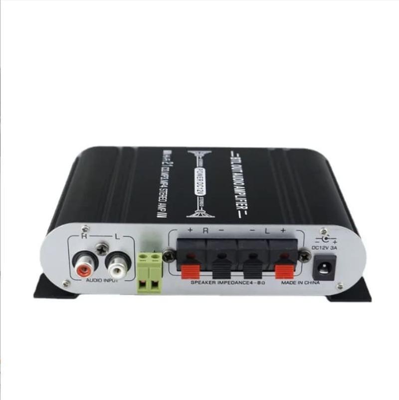 ST-838 HiFi 2.1 Channel Power Amplifier Stereo Bass Sound Amp RMS 20Wx2+40W Class D Mini Media Player MP3 Car Black Home Amplify