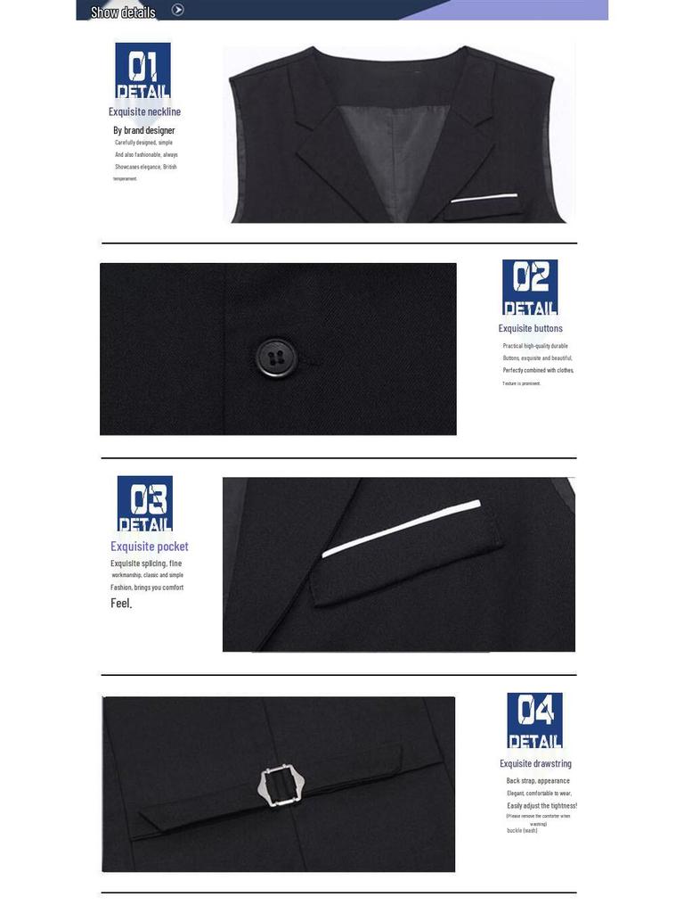 Men's Business Slim Fit Suit Vest - Korean & British Style, Plus Size Available