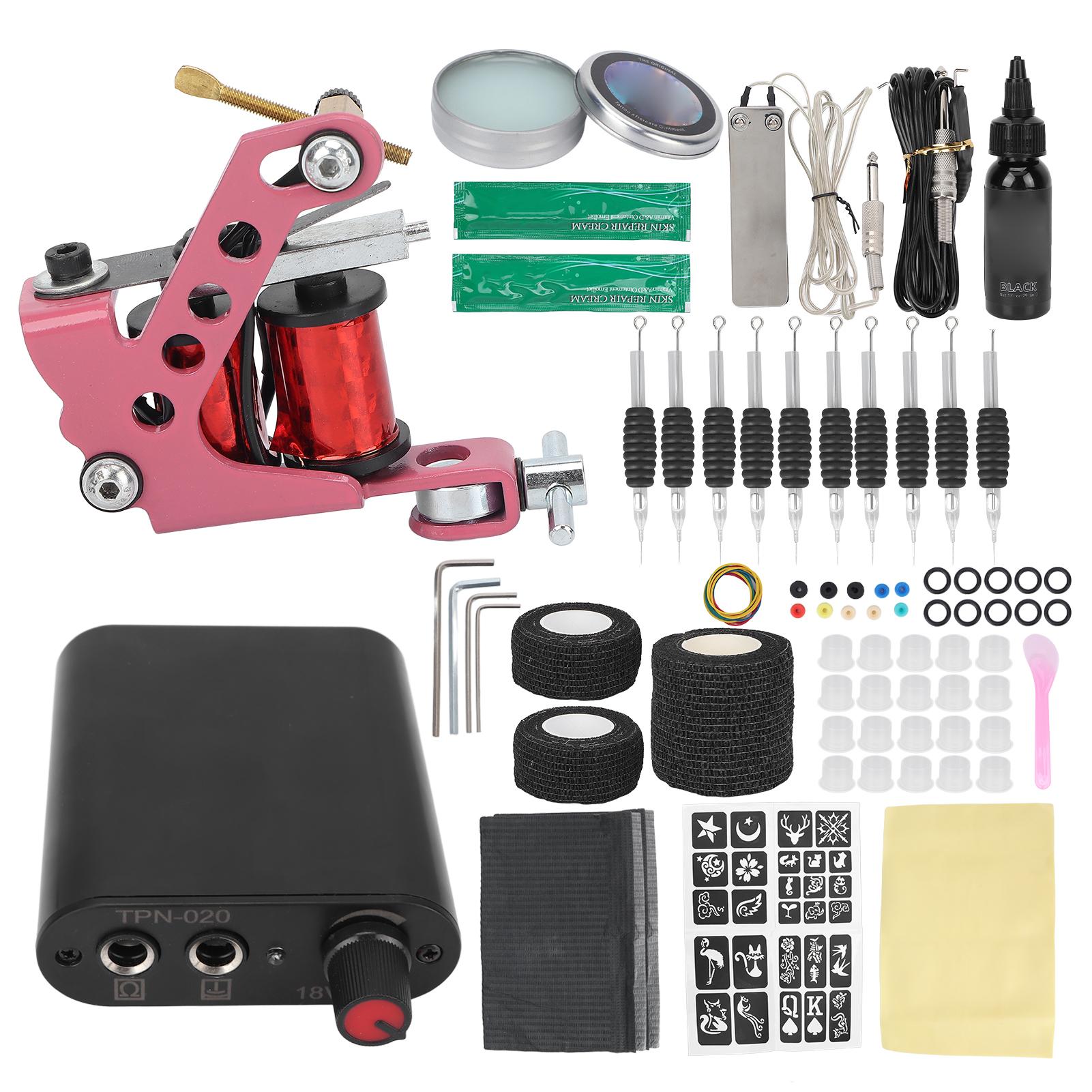 

Полный комплект тату-машинки, блок питания для татуировок, 3RL, игла, ручка для татуировок, 10 витков, катушка для татуировок US Plug