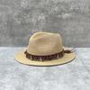 25 Bohemian Ethnic Style Retro Wide-Brimmed Straw Hat Women'S Outdoor Outing Beach Sunscreen Sunshade Jazz Hat