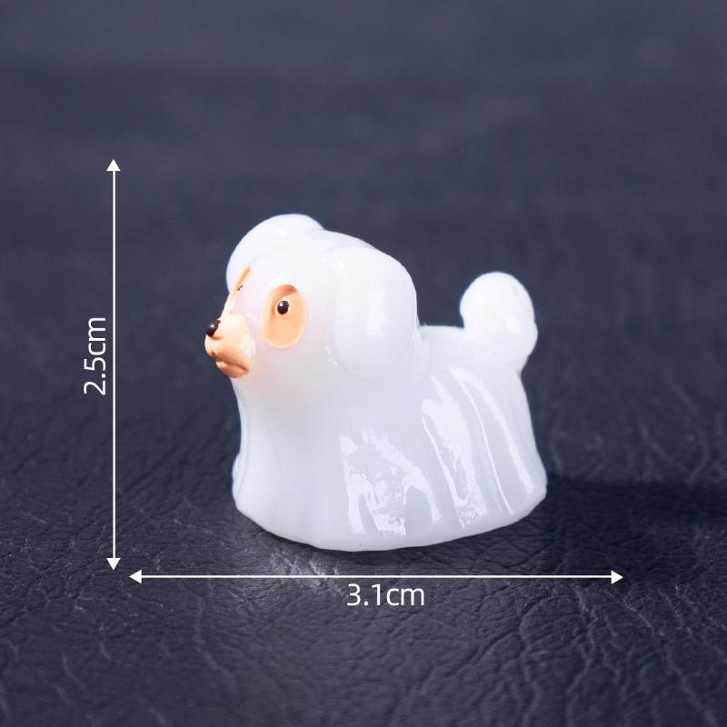 Halloween Glow-in-the-dark Puppy Ghost Figurine Cute Particle Decorative Accessories Micro-landscape Small Ornaments