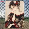 Vintage Pinup Girl in Red Polka Dot Dress Retro Metal Tin Sign Wall Art Decor
