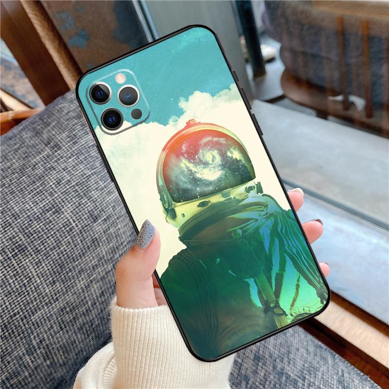

Чехол для телефона Планета Астронавт для iPhone 16 15 14 13 11 12 Pro Max 12 13 mini XR 15 16 Plus 16e Защитный корпус iPhone 13 mini