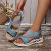 Large size 2025 new fashion sandals women's European and American simple fish mouth Roman sandals muffin bottom 2025