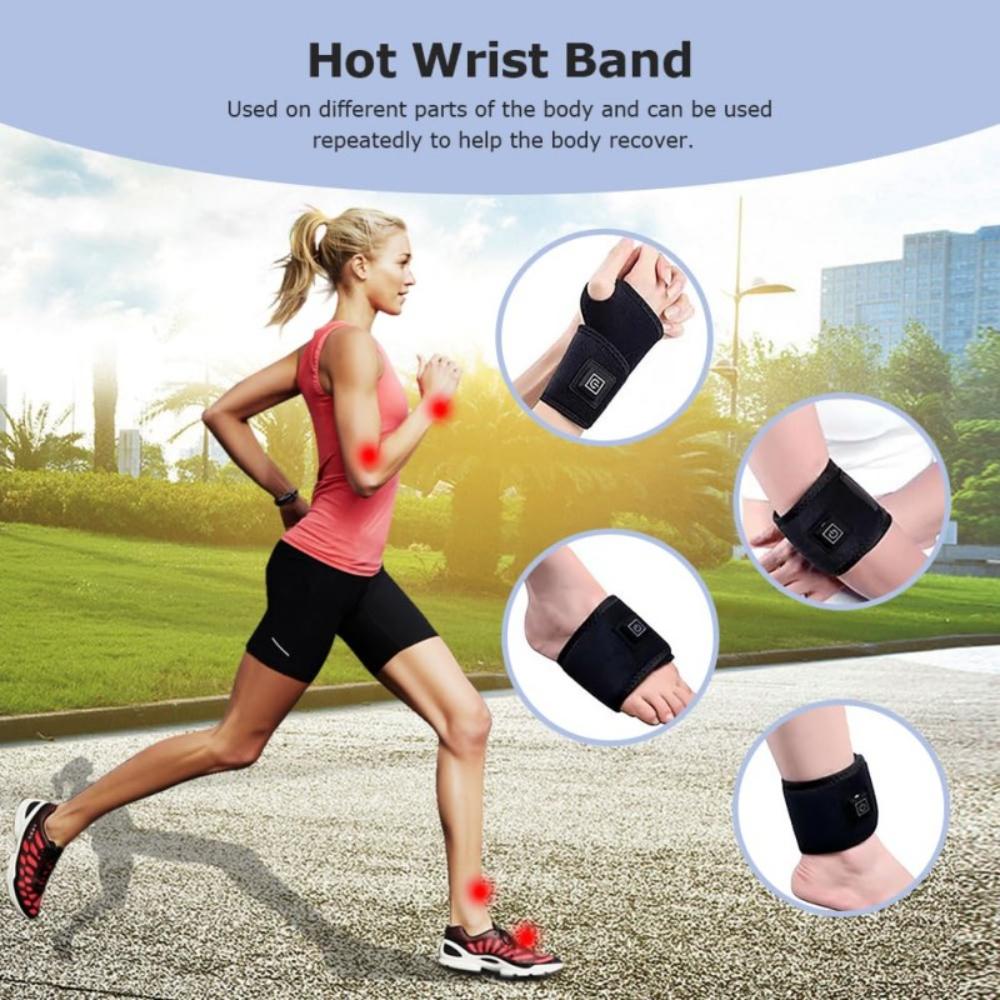 Wrist Heating Pad 3 Heat Level Heated Wrist Massager Hot Therapy for Carpal Tunnel Relief Tendonitis Wrist Support Pad for Home Office