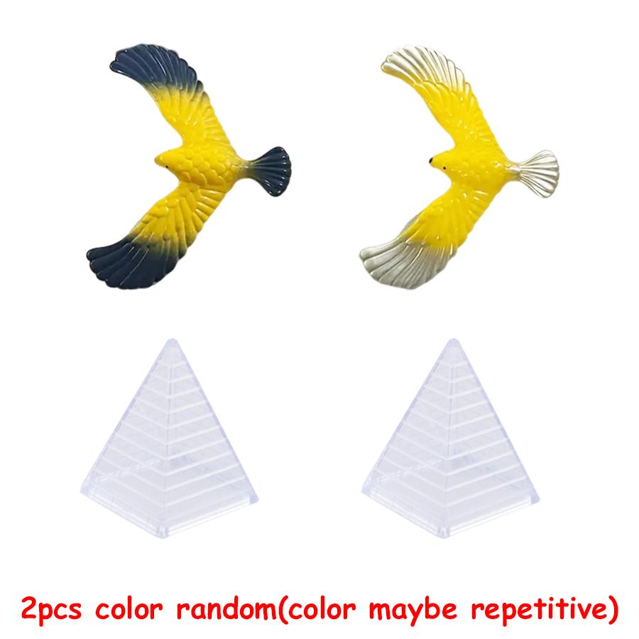 

2/4pcs Balancing Eagle with Pyramid Stands Finger Balance Bird Creative Desktop Decorative Ornaments Novelty Trick Party Gifts