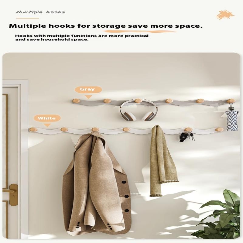 Holzhaken Badezimmer Toilette Handtuchhaken Mantelhaken Stanzfrei Türhänger