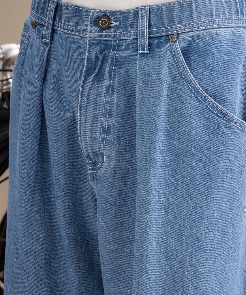 Keonbeoseu Denim Baggy Pants Blue Denim Uck065-Uha