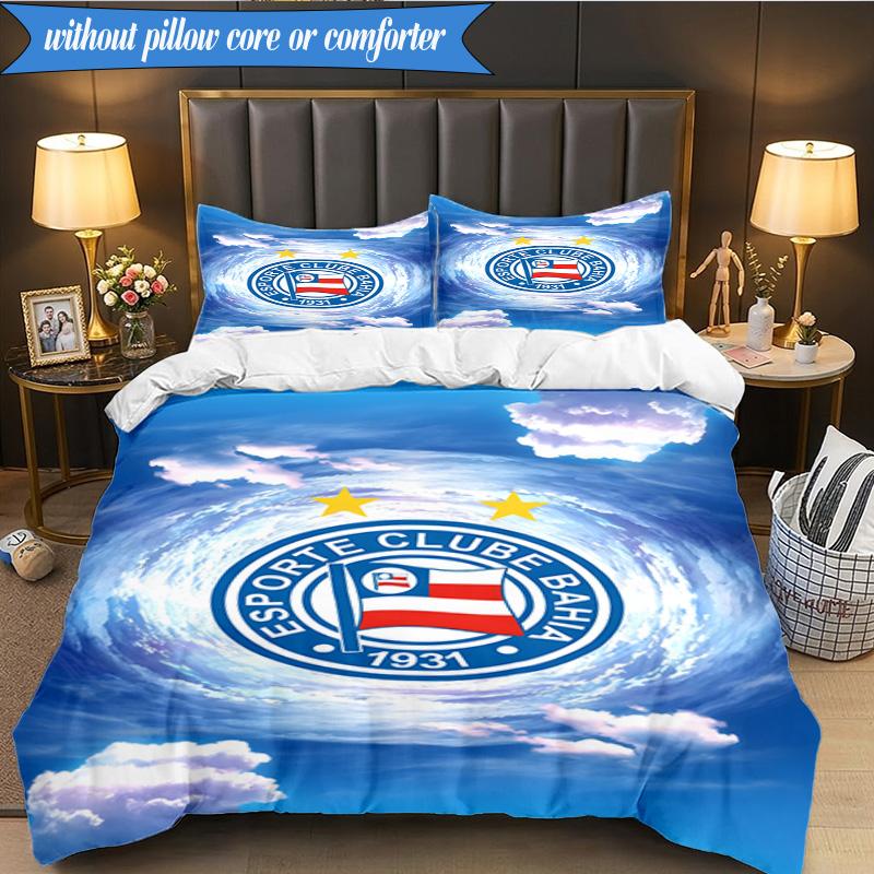 3PCS Esporte Clube Bahia Design Printed Soft Bedding Set,Including 1pc Duvet Cover And 2pcs Pillowcases Perfect for Bedroom, Dormitory, Fan gift