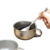 MINI Camping-Wasserbecher Titanlegierung Tragbarer Tee-Kaffeebecher Outdoor-Küchenausrüstung Bergsteigerbecher 80/220ml