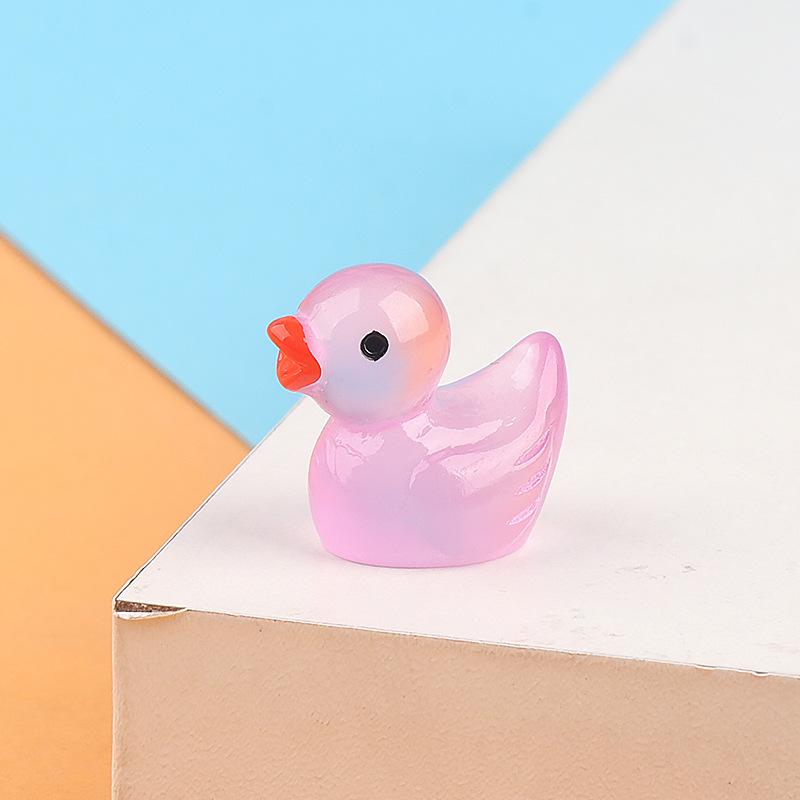 10Pcs Glow-in-the-Dark Resin Duck Set - Durable and Cute Car Dashboard Decor Ornament Anime Accessories DIY Gift Girl Boy