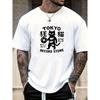 Herren Sommer Casual Rundhals Kurzarm T-Shirt mit Tokyo Crazy Cat Plattenladen Muster