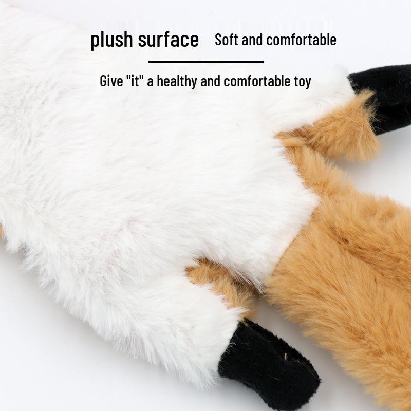 Plush Leather Squirrel Dog Toy with Sound for Teething and Self-Play
