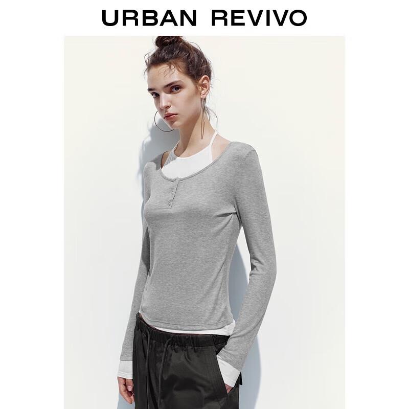 UR Women s Halter Neck Fake Two-Piece T-Shirt L