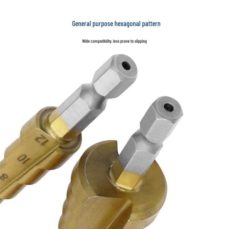 3-Piece Metric Hex Cone Drill Bit Set in Cloth Bag