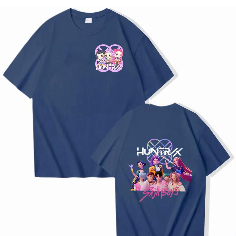 16 Colors Fashion T-shirt Cartoon KPop Demon Hunters Elements Printing Adult Trendy Men's Fashion Casual Plus Size Women's Street Top