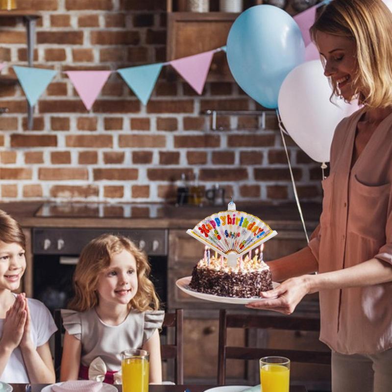 new Fan-shaped Birthday Cake Candle Cupcake Candles Wishing Candle funny party birthday happy cake candle decorations