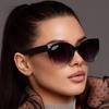 Gradient Color Sunglasses For Women And Men New Trendy Cat'S Eye Large Frame Sunglasses Uv400 Ins Style Sunglasses