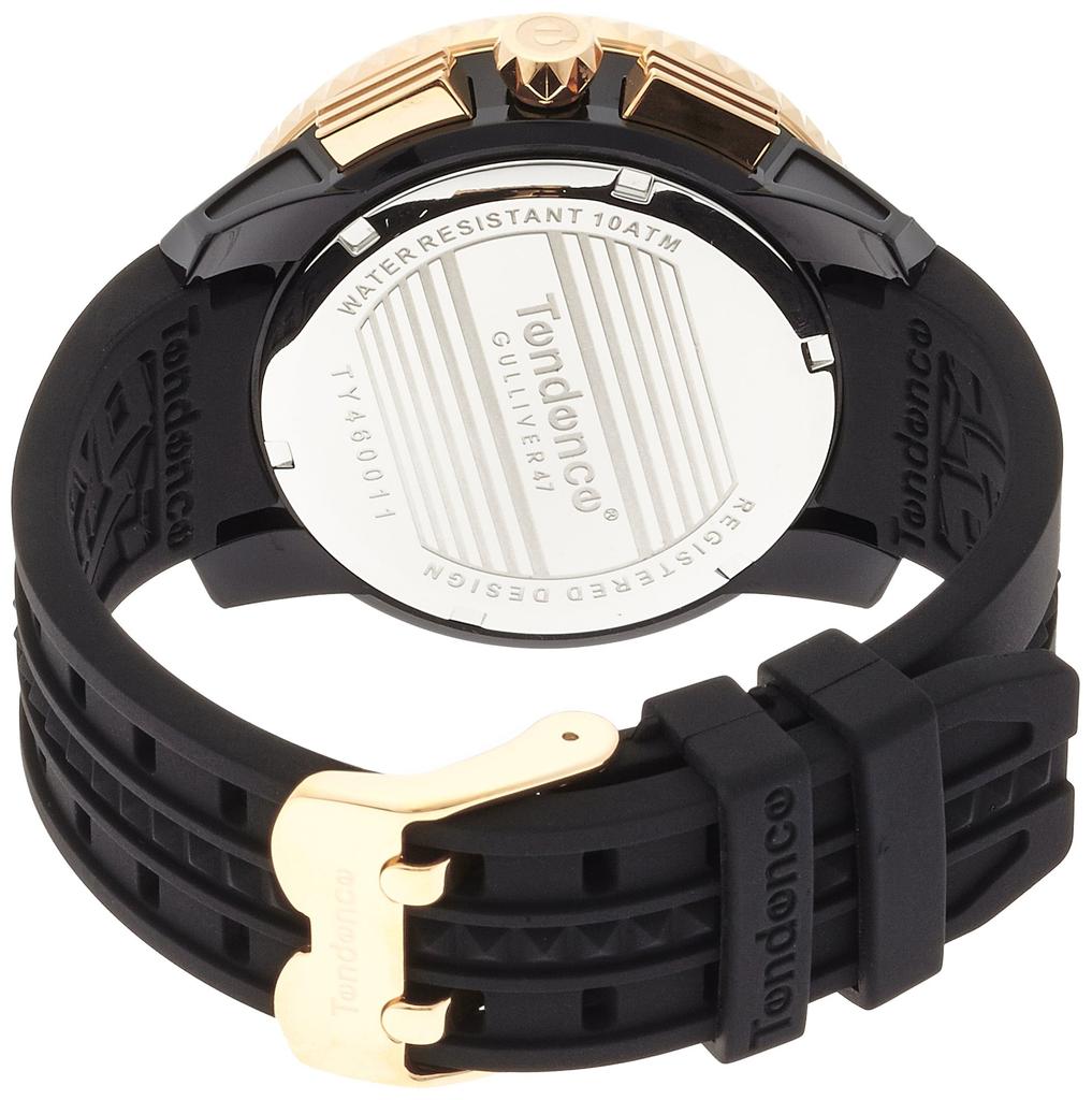 TENDENCE Gulliver 47 Watch Black Dial Stainless Steel Mineral Glass Quartz 47MM TY460011
