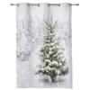 Świąteczny Śnieg Choinka Zasłony Okienne Dekoracja Do Domu Sypialni Kuchni Salonu Ornament Prezenty Świąteczne Zasłony Navidad