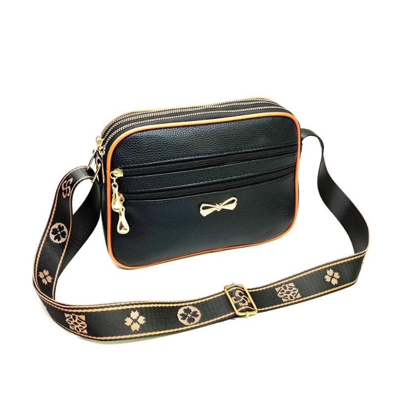 

New Chinese women s bag clutch bag large capacity shoulder oblique bag versatile small bag mother bag soft leather mother-in-law bag чёрный