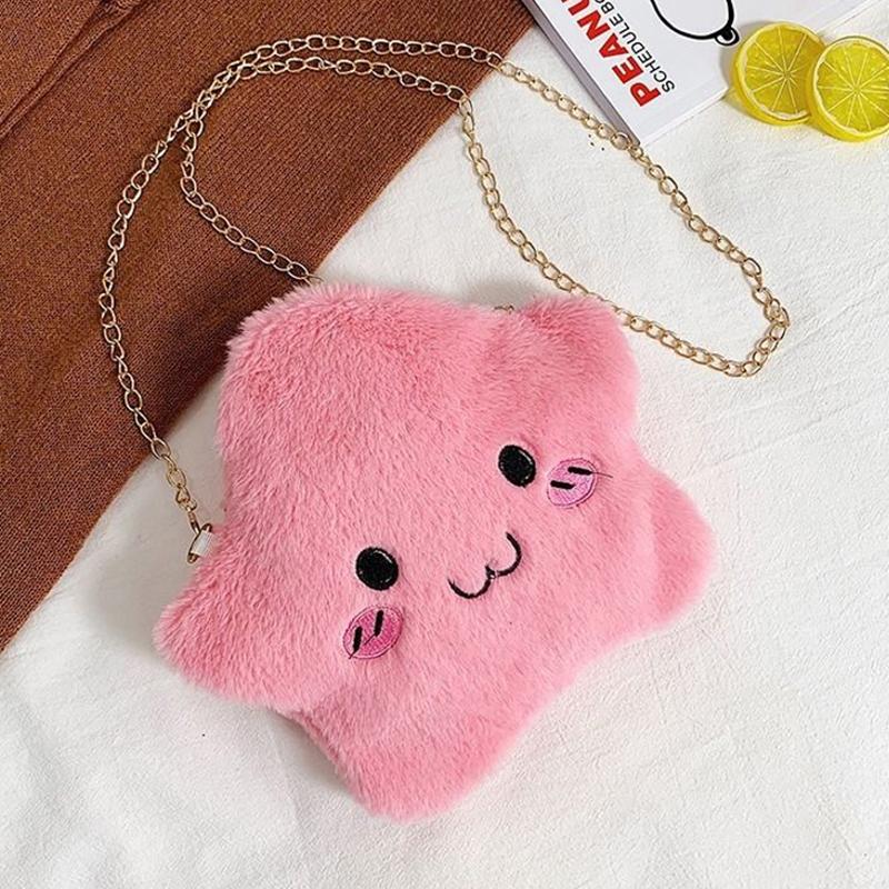 Cute Little Hamster Messenger Bag Chain Shoulder Bag Plush Doll Small Bag Coin Purse For Girl