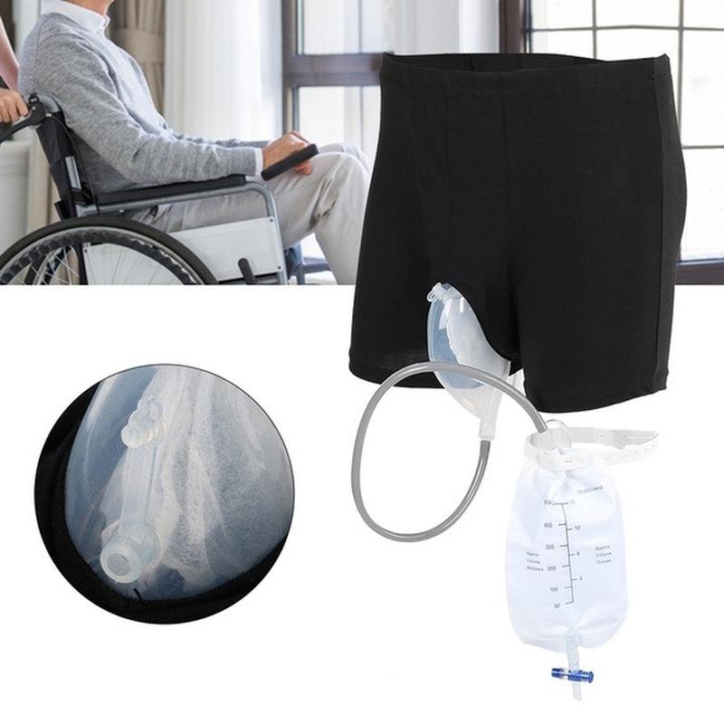 Reusable Male Urinal Bag Urine Bag Silicone Urine Funnel Pee Holder Collector with Catheter for Men Hygiene (Random Delivery)