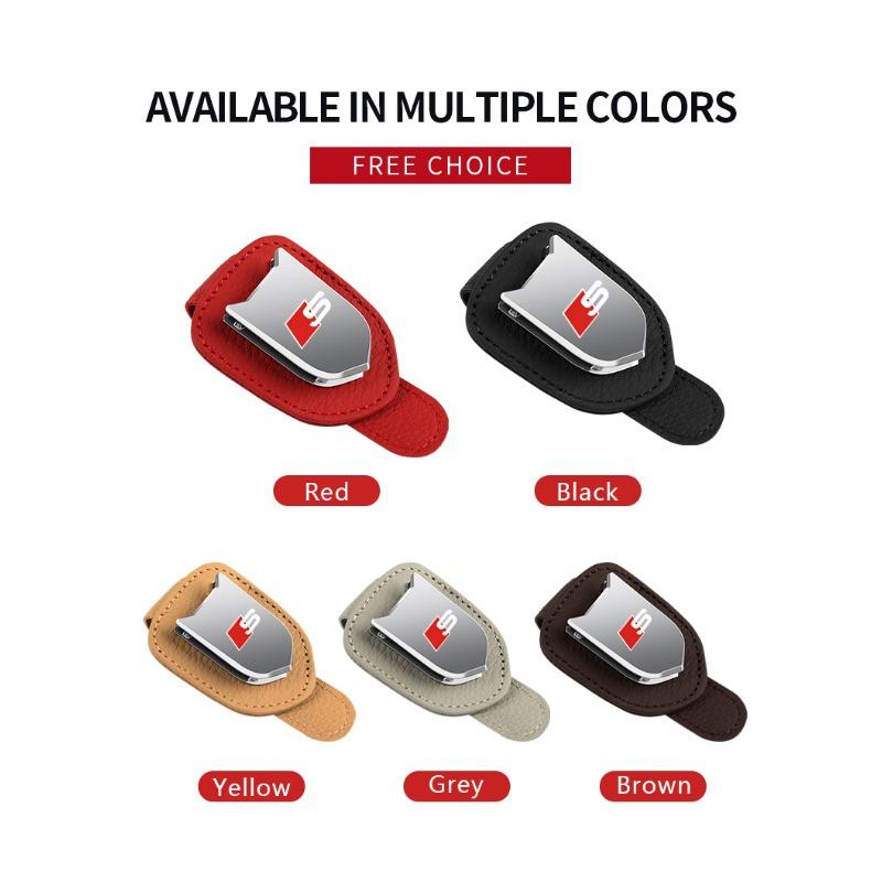 Car Auto Sun Visor Glasses Box Sunglasses Clip Card Ticket Holder Stand for Audi A3 A4 B5 B6 A3 8P 8V 8L A5 A6 C6 C5 A1 A7 A8 Q2 Q3 TT RS3 RS4