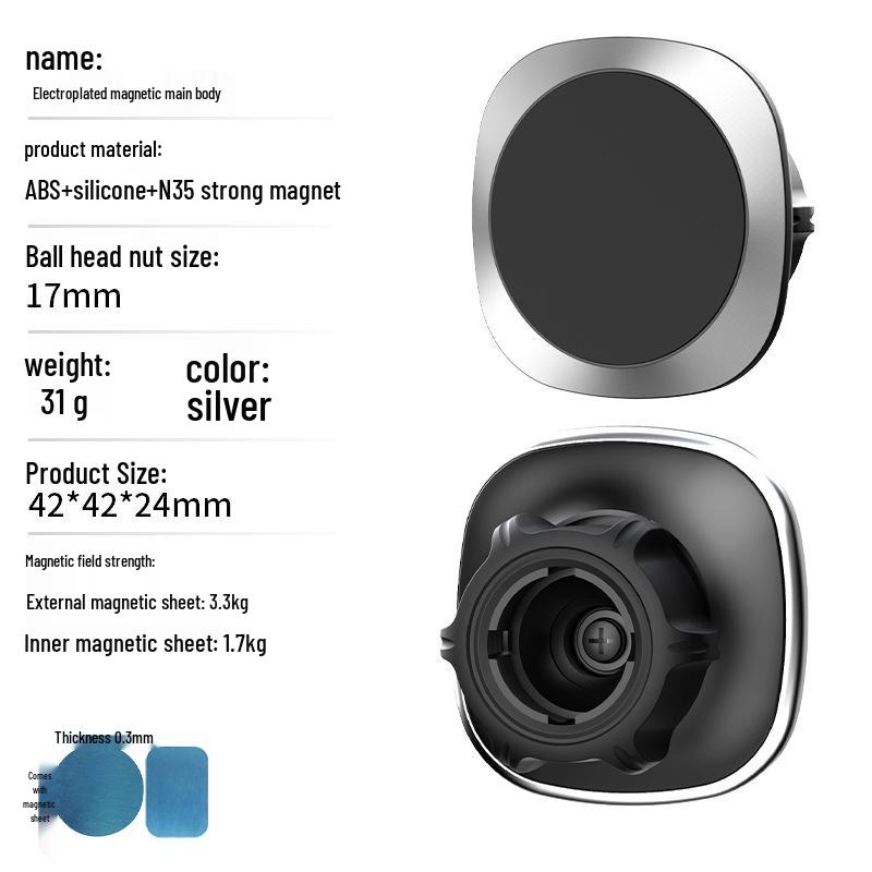 Magnetic Car Phone Holder with Air Vent and Dashboard Mount
