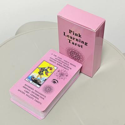 Tarot de Aprendizaje Rosa 78 Cartas de Tarot con Palabras Clave Basado en el Sistema Rider Waite 10.3*6cm