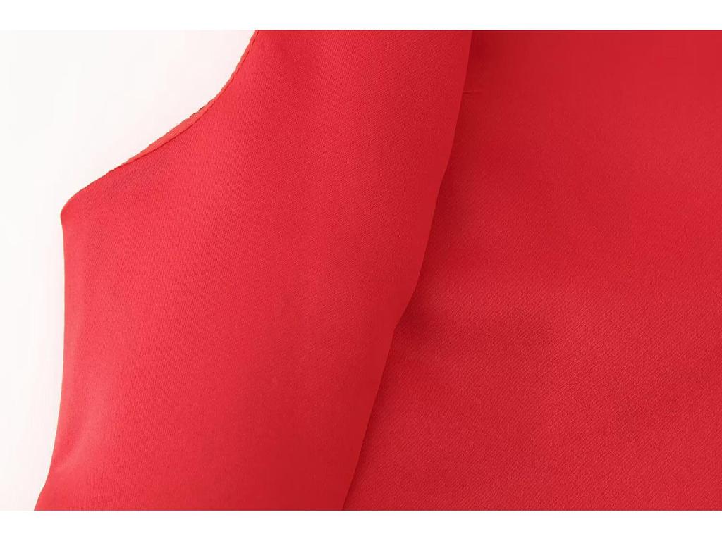 Rochie Mini Fără Mâneci, cu Un Umăr, Încrețită, Stil European și American pentru Femei, Primăvara 2025