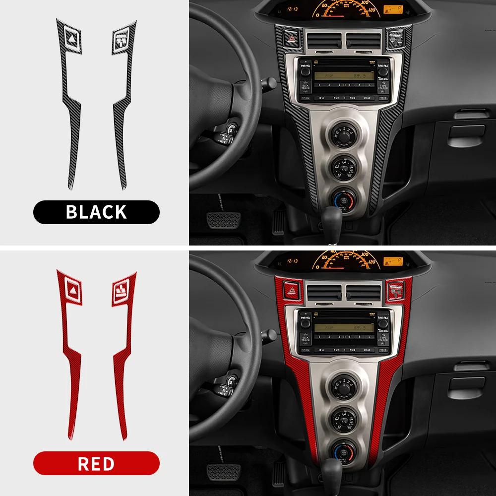 Per Toyota Yaris 2006 2007 2008-2011 Kit Completo Rivestimenti Interni in Fibra di Carbonio Cruscotto e Console Centrale Accessori Set Nero/Rosso