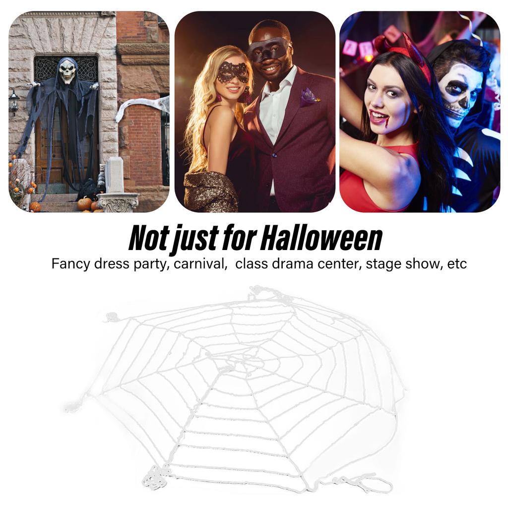 ZK20 3.6m Spider Web Halloween Decorations White Round Net Spooky Cobwebs for Outdoor Indoor Party Yard