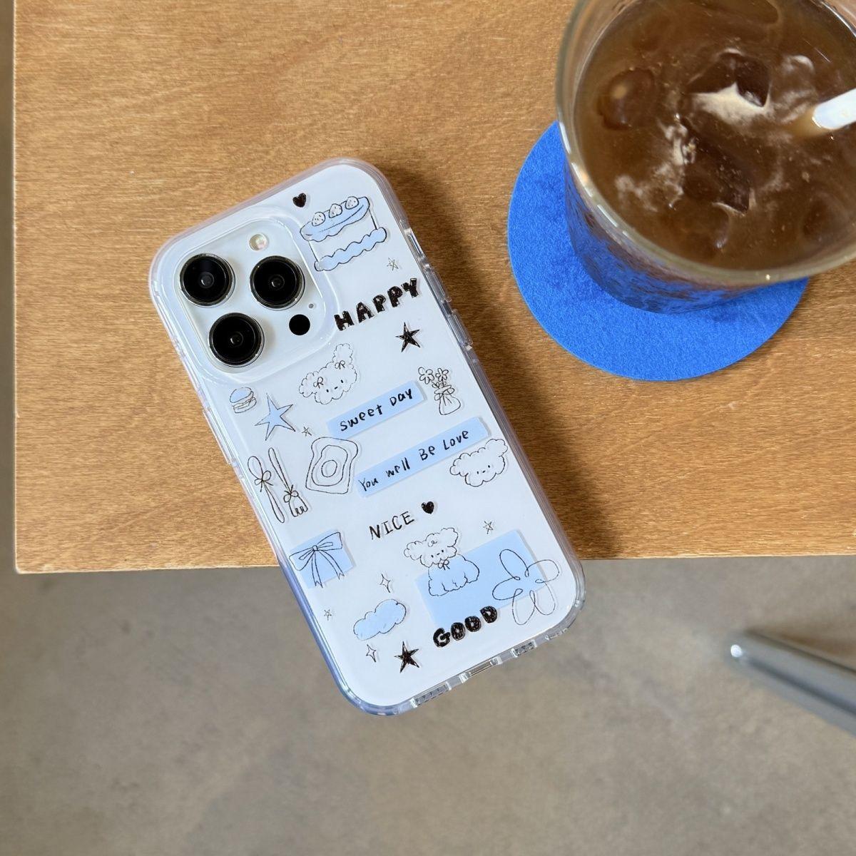 

Creative Line Cake Knife and Fork Puppy English for IPhone17promax for Apple 15 Mobile Phone Case 14 New Style For iPhone 17AIR