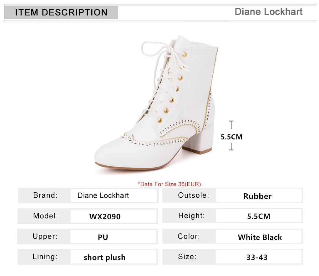 Fashion 2025New Lace Up Ladies Square High Heel Shoes Ankle Boots Side Zip Retro Women Pointed Toe Thick Soled Short Booties White Black