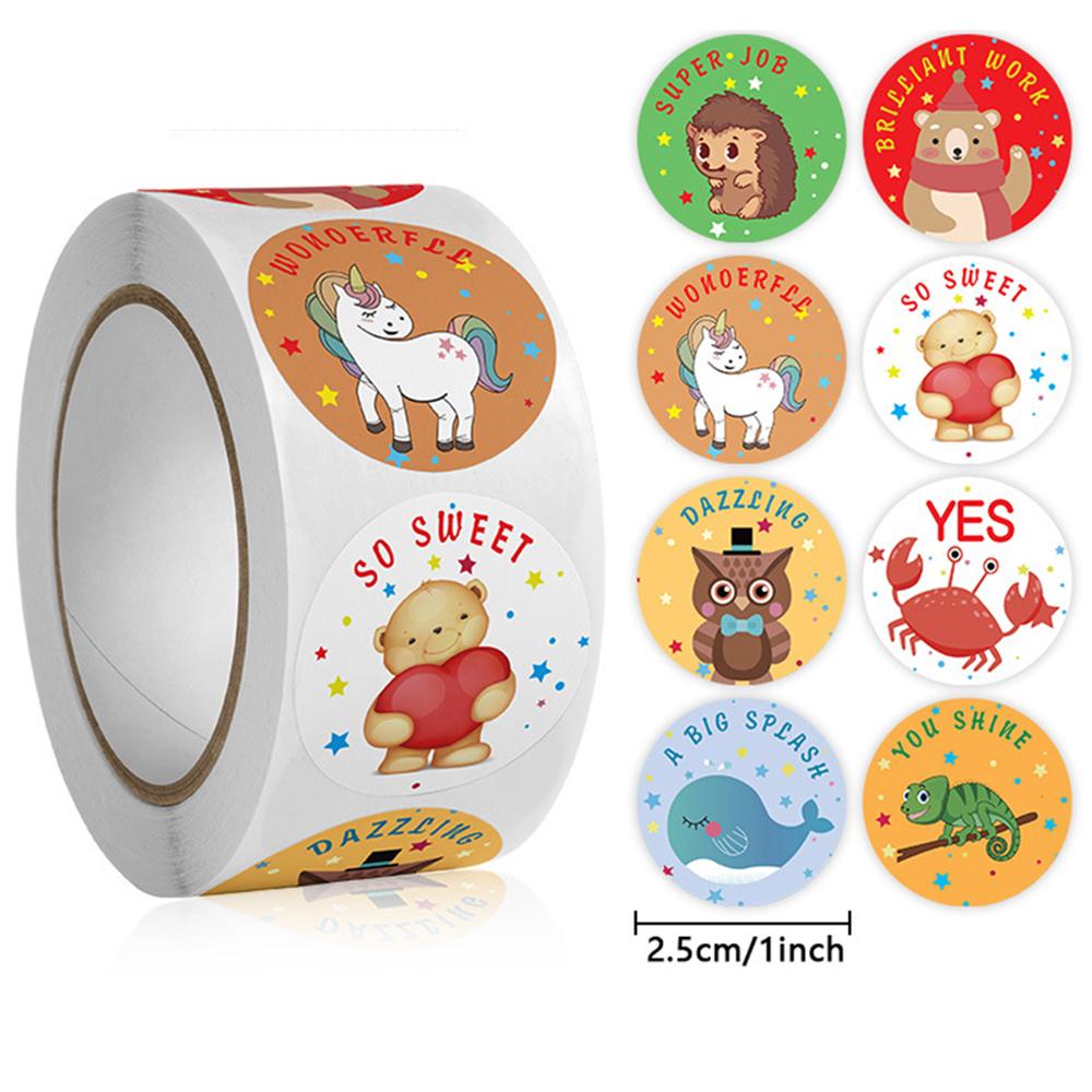 100-500Pcs High-Quality Animal High-Quality Reward High-Quality Stickers High-Quality Adorable High-Quality Round Youngsters High-Quality