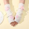 Plüsch-Stern-Armstulpen für Damen Herbst und Winter College-Stil Dui Dui Freiliegende Finger-Ärmel Gestrickte Warme Fake-Ärmel