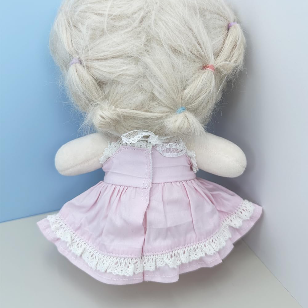 Niannyyhouse 20cm Plush Doll Costume with Bow Tie and Dress, Cotton Doll Clothes (Black)