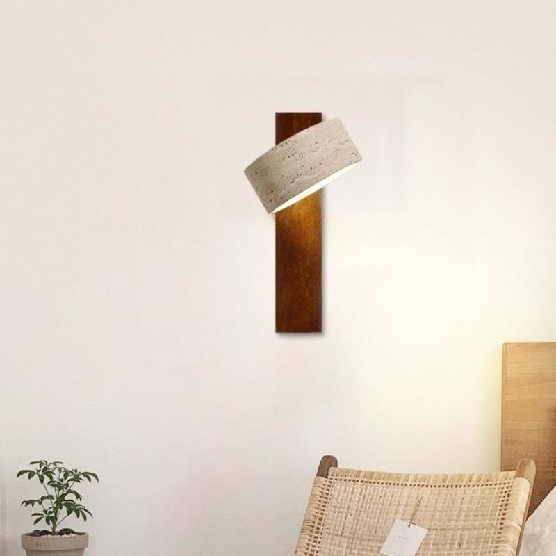 New LED Yellow Hole Stone Lamp Solid Wood Living Room Corridor Corridor Study Bedroom Bedside Lighting