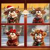 1PC Christmas Cute Animal Calf Window Decals Shop Window Atmosphere Decorations Self-adhesive Vinyl Decals for Home Living Room